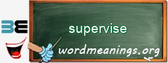 WordMeaning blackboard for supervise